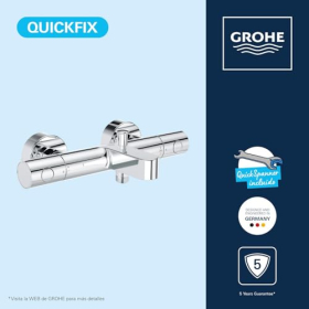 GROHE Precision Get - Термостатический смеситель для ванной комнаты с регулировкой температуры воды и функцией 3-в-1