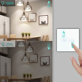 BSEED Dimmer-Wandschalter, ausgewogenes Glaspanel, funktioniert mit dimmbaren LED-Leuchten