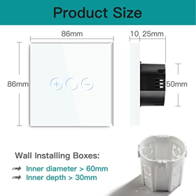 BSEED Dimmer-Wandschalter, ausgewogenes Glaspanel, funktioniert mit dimmbaren LED-Leuchten