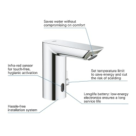 Grohe Bau Cosmopolitan Elektronischer Waschtischmischer, chrom