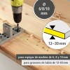 wolfcraft universal dowel set for precise wood joints with drill and stop