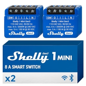 Shelly 1 Mini Gen3, wireless switching relay with potential-free contacts