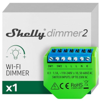 Shelly Dimmer 2, Wi-Fi Lichtdimmer, ohne Neutralleiter, 10-220 W, kompatibel mit Alexa/Google Home