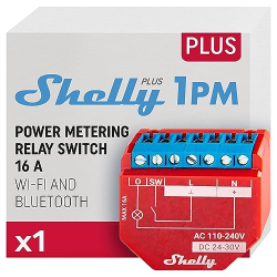 Shelly Plus - Interruptor de relé inteligente por radio y Bluetooth con función de medición de consumo