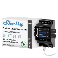 Shelly Pro Dual Cover PM, Rollladenschalter, WLAN/LAN/Bluetooth, 2-Kanal, DIN 