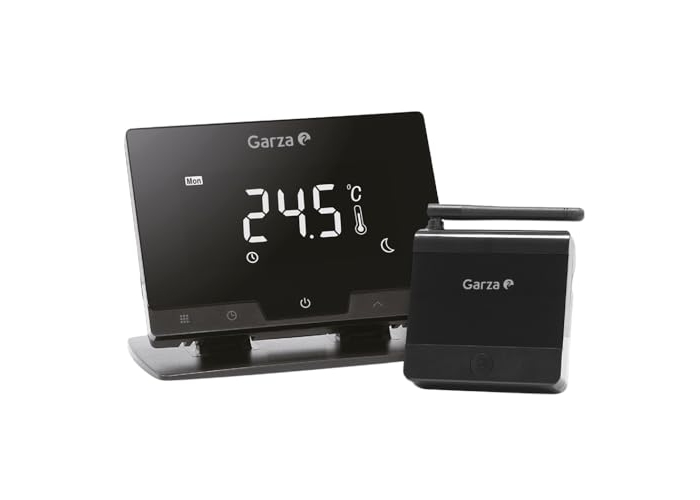 Garza Wi-Fi Smart Thermostat for Boiler/Heating, Touchscreen, App Control, Alexa and Google Home Garza Wi-Fi Smart Thermostat for Boiler/Heating, Touchscreen, App Control, Alexa and Google Home