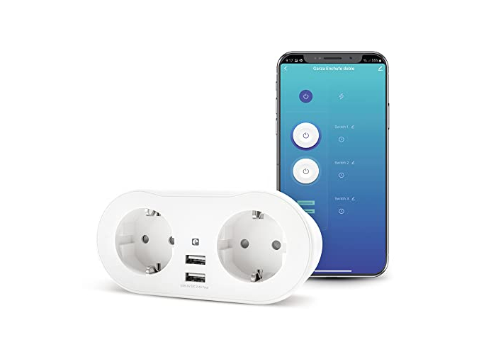 Garza Smart WLAN Steckdose mit 2 USB-Ports & Energie-Messung Garza Smart WLAN Steckdose mit 2 USB-Ports & Energie-Messung