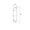 Base cable trolley 6 m. Berlin profile 20x80 mm made of PVC, with cable duct, height: 80 mm, 4 pcs.