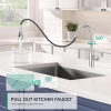 CREA High Arc - Mezclador de cocina con 3 modos de chorro, extraíble, giratorio 360°, metal cepillado, acero inoxidable