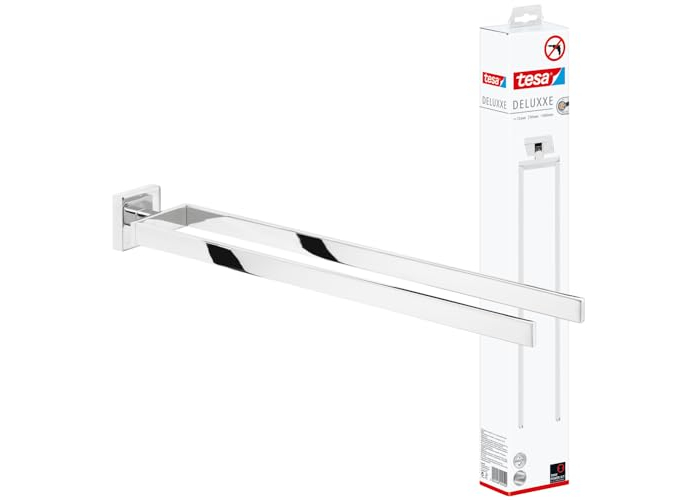 tesa DELUXXE 2-arm towel rail, chrome-plated, rustproof, self-adhesive tesa DELUXXE 2-arm towel rail, chrome-plated, rustproof, self-adhesive