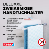 tesa DELUXXE 2-arm towel rail, chrome-plated, rustproof, self-adhesive