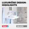 tesa DELUXXE 2-arm towel rail, chrome-plated, rustproof, self-adhesive