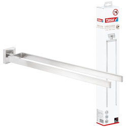 Toallero tesa Exxclusiv de 2 brazos, cromado, inoxidable, montaje en pared sin taladrar