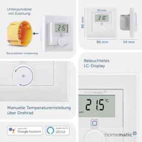 Homematic IP HmIP-BWTH: Termostato inalámbrico inteligente para un clima agradable