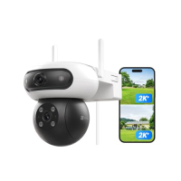 Cámara de vigilancia WiFi EZVIZ C90 Dual de 4MP: doble lente, visión de 360°, visión nocturna, detección por IA.