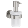 Practical Grohe Start QuickFix soap dispenser with holder, chrome, mounting as desired
