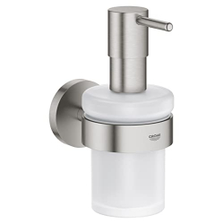 Practical Grohe Start QuickFix soap dispenser with holder, chrome, mounting as desired