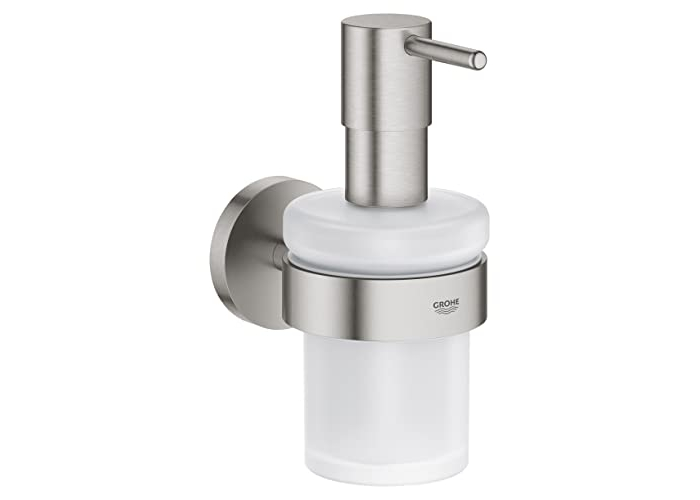 Practical Grohe Start QuickFix soap dispenser with holder, chrome, mounting as desired Practical Grohe Start QuickFix soap dispenser with holder, chrome, mounting as desired