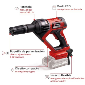 Einhell HYPRESSO 18/24.1 – Бездротовий очищувач високого тиску 18 В, 24 бар, 240 л/год