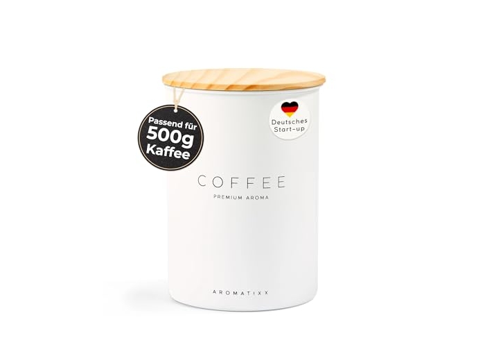 AROMATIXX Герметичная банка из нержавеющей стали для кофе 500 г с деревянной крышкой, контейнер для кофейных зерен AROMATIXX Герметичная банка из нержавеющей стали для кофе 500 г с деревянной крышкой, контейнер для кофейных зерен