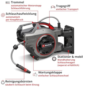 Катушка для шланга Einhell GE-HR 18/30-1 Li-Solo, вращающаяся на 180°, настенного монтажа