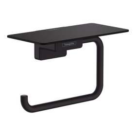 AddStoris toilet paper holder with shelf, Hansgrohe, matte black