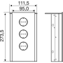 WIPO Power Corner G 41910102200, 3 Schuko sockets, stainless steel/white glass