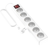 Garza Power 6-way power strip with switch, 5 m, 3680 W, child protection