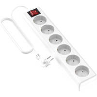 Garza Power 6-fach Steckdosenleiste mit Schalter, 5 m, 3680 W, Kinderschutz