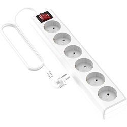 Garza Power 6-way power strip with switch, 5 m, 3680 W, child protection
