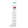 Garza Power 6-way power strip with switch, 5 m, 3680 W, child protection