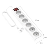 Garza Power 6-way power strip with switch, 5 m, 3680 W, child protection