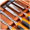 Bahco 6-piece chisel set in wooden box, colored