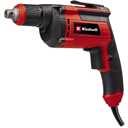 Destornillador para paneles de yeso Einhell TC-DY 710 E con soporte magnético para puntas y clip para cinturón.