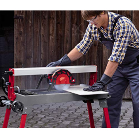 Cortadora radial de azulejos Einhell TE/TC 620 U (900 W, tamaño de mesa 610x325 mm, plato turbo, Ø 200 mm para grandes formatos y marcos)
