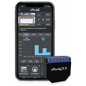 Shelly 2.5 Smart Home WiFi: Dual 230V relay switch with cloud control