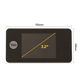 Цифровий оглядовий пристрій Yale 45-0500-1432, сріблястий, кут огляду 105°, замінює механічний оглядовий пристрій