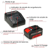 Стартовий набір Einhell Power X Change з акумулятором та швидкісним зарядним пристроєм з літій-іонним акумулятором