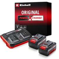 Einhell Starterkit 2x 3.0 Ah Akkus & Twincharger Power X-Change – 18V, 60 Min Ladezeit