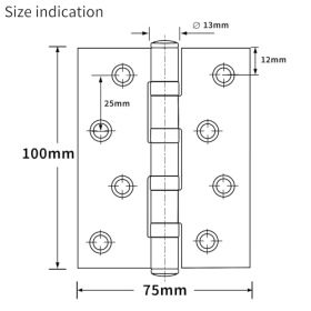 AOLISHENG Bisagras de puerta con rodamiento de bolas de 4 pulgadas 100 mm acero inoxidable negro para puertas interiores de madera 1 par