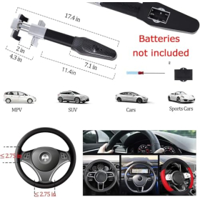 Bloqueo de volante Poweka con alarma de 130 dB para coches, dispositivo antirrobo con destornillador y guantes.
