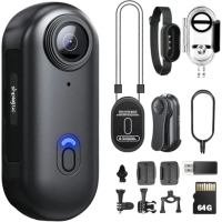 SHPTDJTIC 4K Mini Body Kamera, 360° drehbarer Clip, 120 Min Aufzeichnung