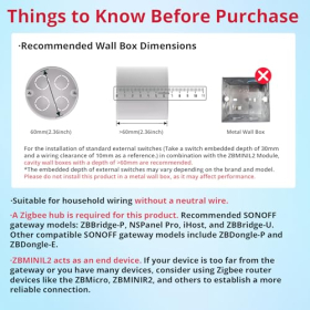 SONOFF ZBMINIL2 Zigbee Smart Switch, двосторонній вимикач світла без нульового проводу