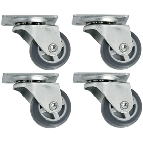 Cyclingcolors 4pcs 30mm Furniture Casters Soft Rubber Anti-Scratch Gray Swivel Universal Mini Caster Black