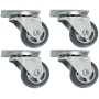 Cyclingcolors 4pcs Furniture Casters 30mm Soft Rubber Anti-Scratch Gray Swivel Universal Mini Caster Black