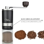 Milu manual coffee grinder, 6-stage grinding, with spoon and brush (black)