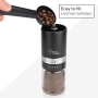 Milu manual coffee grinder, 6-stage grinding, with spoon and brush (black)