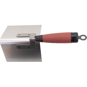 Llana de esquina exterior Marshalltown DuraSoft, acero inoxidable, 127x89 mm, mango ergonómico, roja