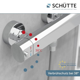 SCHÜTTE Vita 52425 Thermostat-Duschmischer, 38°C Überhitzungsschutz, Extra flach