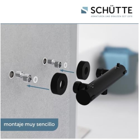 SCHÜTTE LONDON 52466 - Термостат для душу із захистом від опіків при 38 ℃, термостат для душу, матовий чорний 